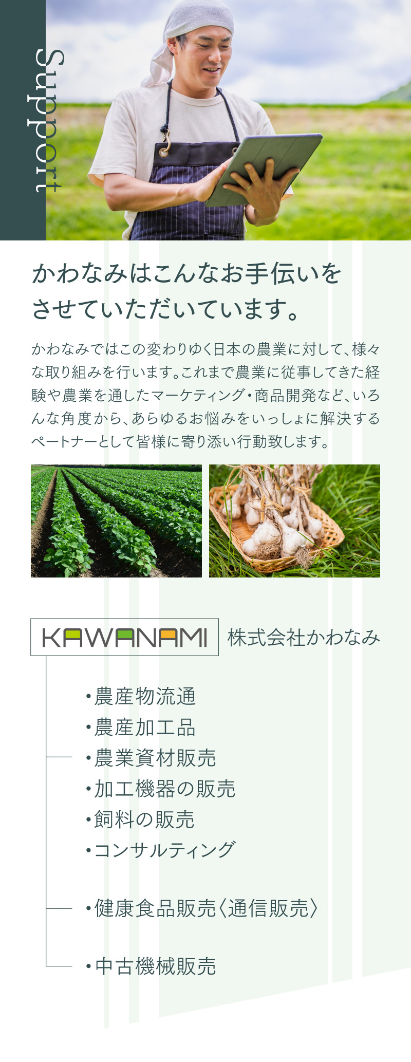 かわなみはこんなお手伝いをさせていただいています。